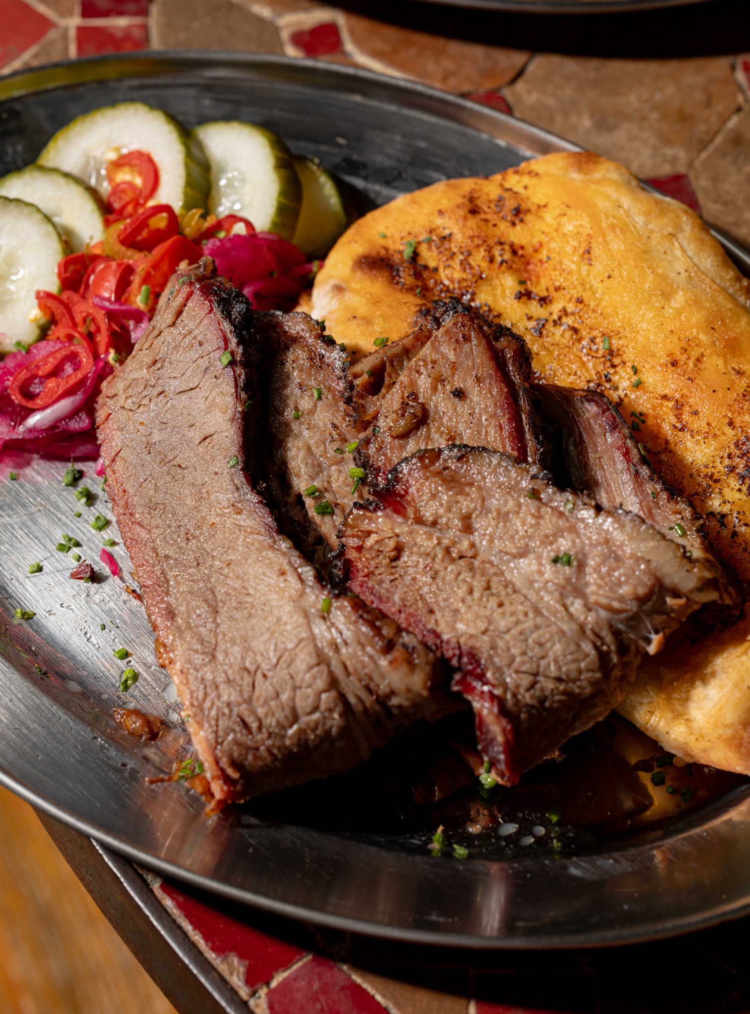 Whole oak-smoked brisket